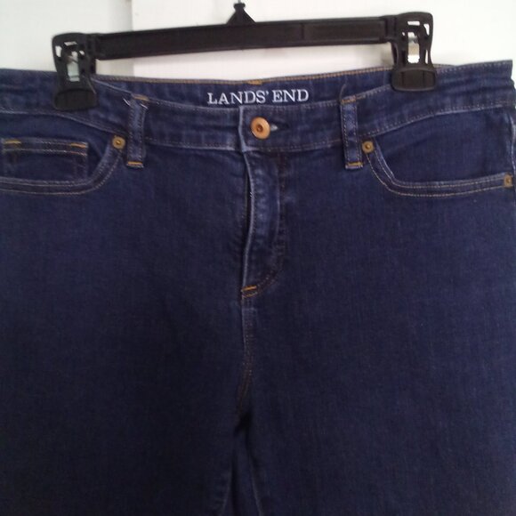Lands' End Women's Straight Leg Jeans - Dark Blue - Picture 7 of 13